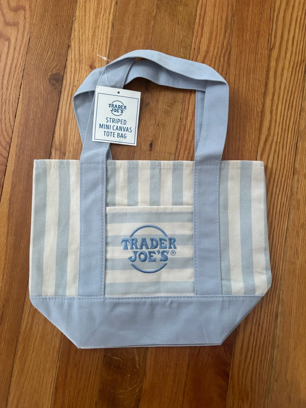 Trader Joe’s Mini Pastel Stripe Canvas Tote Bag Limited Edition Set Of 4